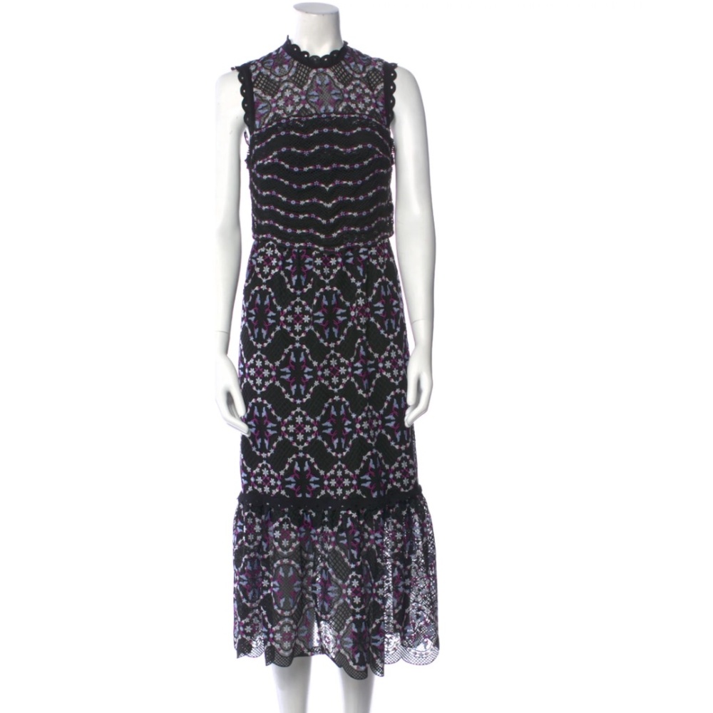 Sandro Ignacia Lace/Embroidered Pattern Dress